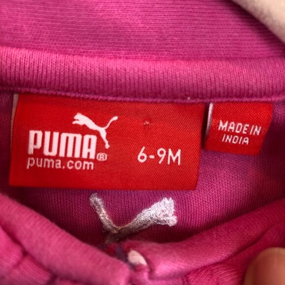 Puma Baby Girl Polo Dress Pink Hearts, 6-9 months - Picture 2 of 5
